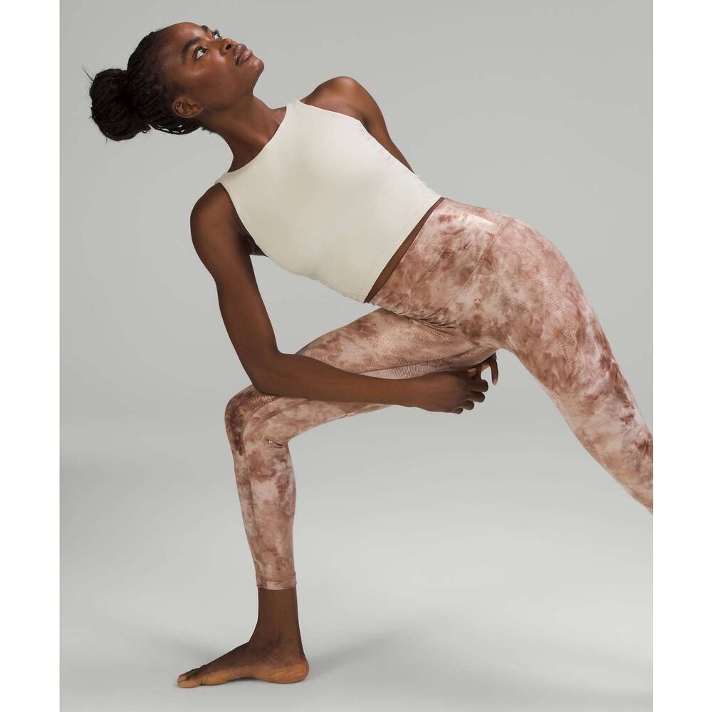 Lululemon Align Pant Shine Diamond Dye Misty Shell Cacao Diffuse Dot Foil size 4